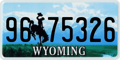 WY license plate 9675326