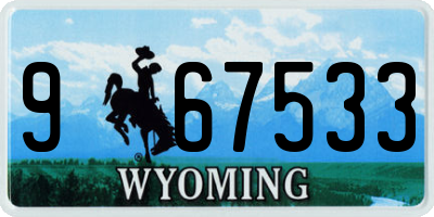 WY license plate 967533