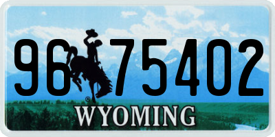 WY license plate 9675402