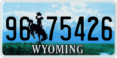 WY license plate 9675426
