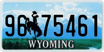 WY license plate 9675461