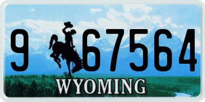 WY license plate 967564