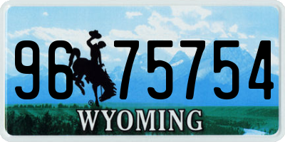 WY license plate 9675754