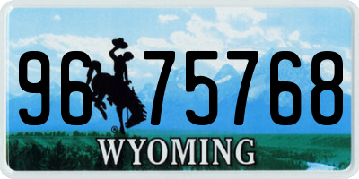 WY license plate 9675768