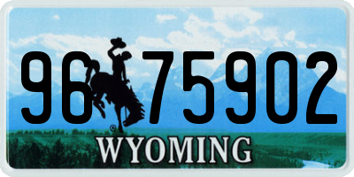 WY license plate 9675902
