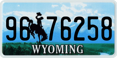 WY license plate 9676258