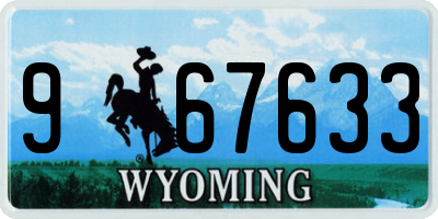 WY license plate 967633