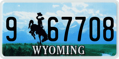 WY license plate 967708