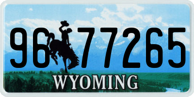 WY license plate 9677265