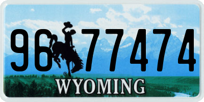 WY license plate 9677474