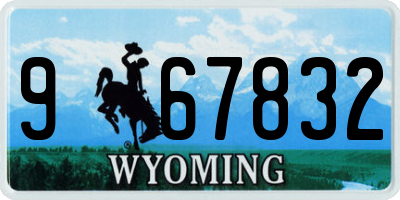 WY license plate 967832