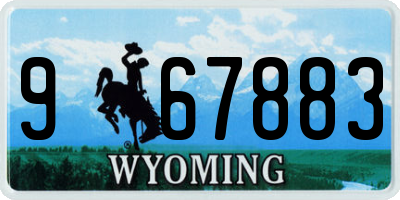 WY license plate 967883