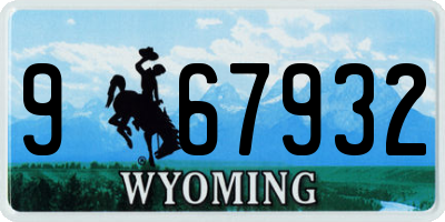 WY license plate 967932