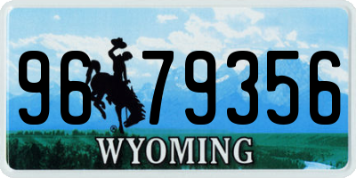 WY license plate 9679356