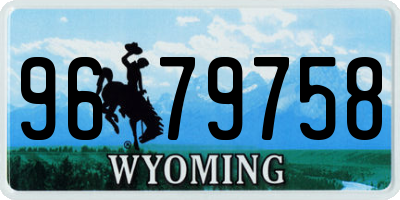 WY license plate 9679758