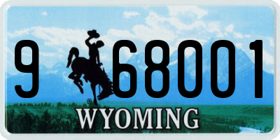 WY license plate 968001