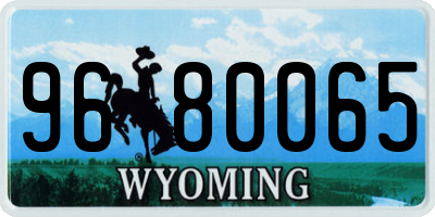 WY license plate 9680065