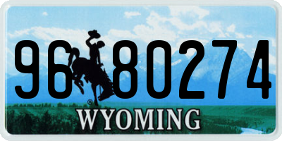 WY license plate 9680274