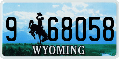 WY license plate 968058