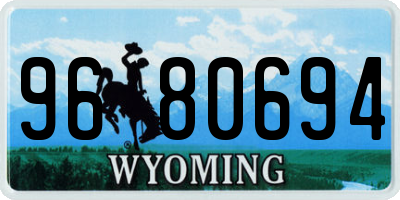WY license plate 9680694