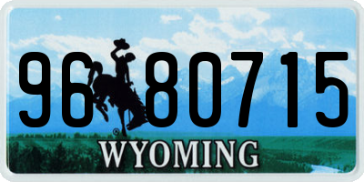 WY license plate 9680715