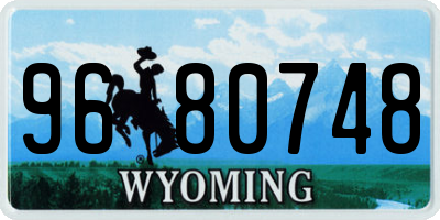 WY license plate 9680748