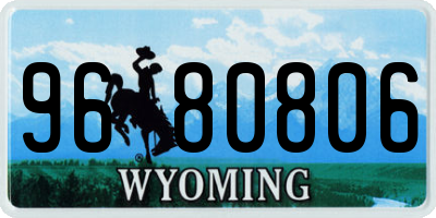 WY license plate 9680806