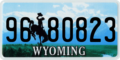 WY license plate 9680823