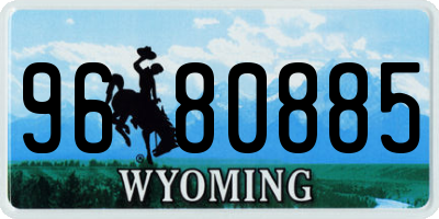 WY license plate 9680885