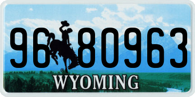 WY license plate 9680963
