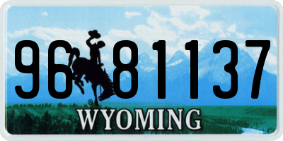 WY license plate 9681137