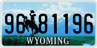 WY license plate 9681196