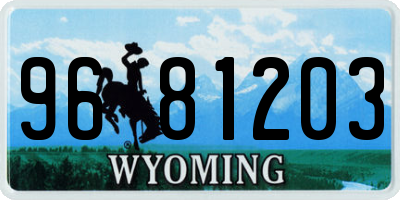 WY license plate 9681203