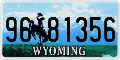 WY license plate 9681356