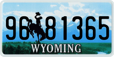 WY license plate 9681365