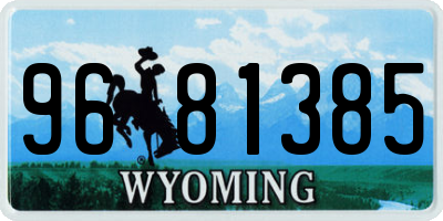 WY license plate 9681385