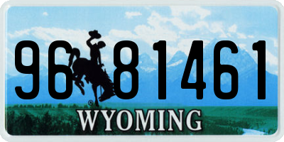 WY license plate 9681461