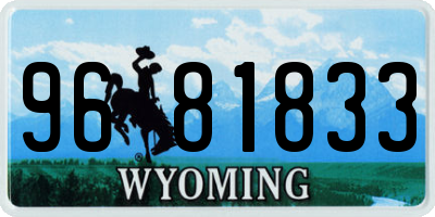 WY license plate 9681833