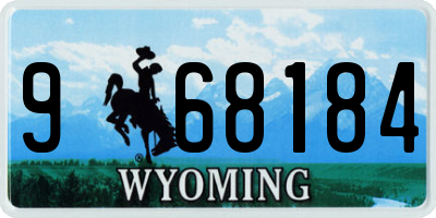 WY license plate 968184