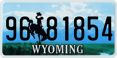 WY license plate 9681854