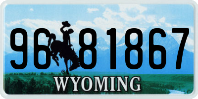 WY license plate 9681867