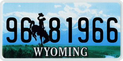 WY license plate 9681966