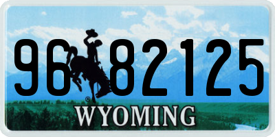 WY license plate 9682125