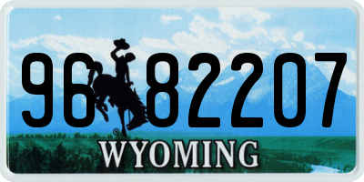 WY license plate 9682207