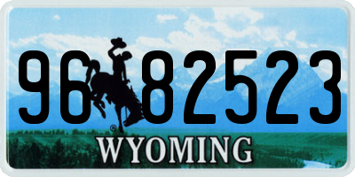 WY license plate 9682523