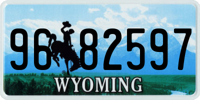 WY license plate 9682597