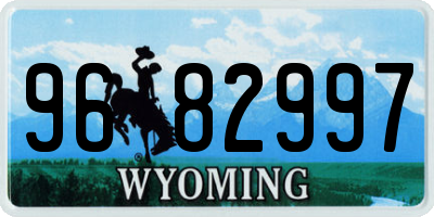 WY license plate 9682997