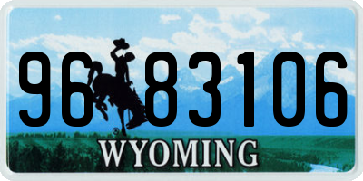 WY license plate 9683106