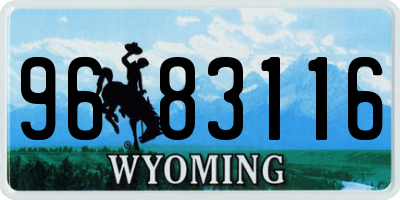 WY license plate 9683116