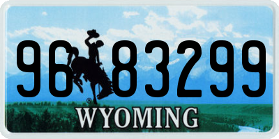 WY license plate 9683299